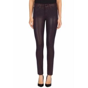 J Brand Burgundy Coated Denim  Super Skinny Jeans